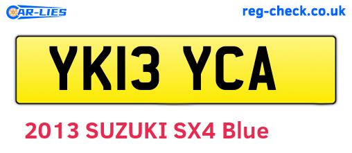 YK13YCA are the vehicle registration plates.