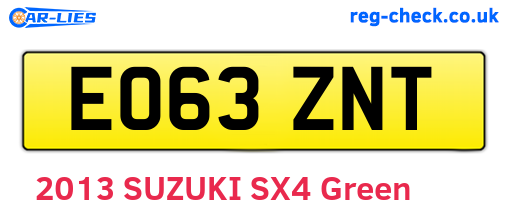 EO63ZNT are the vehicle registration plates.
