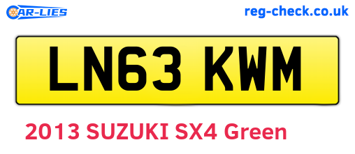 LN63KWM are the vehicle registration plates.