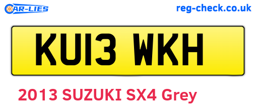 KU13WKH are the vehicle registration plates.