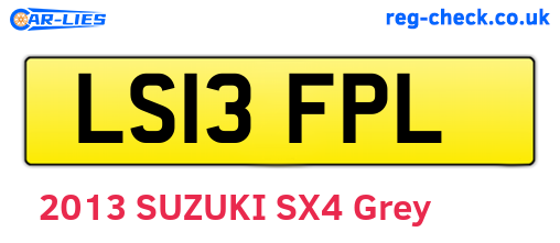 LS13FPL are the vehicle registration plates.