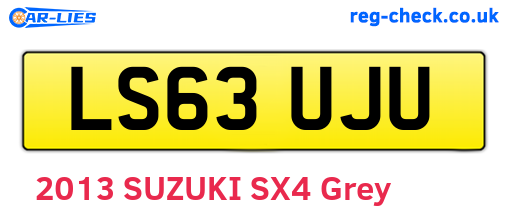 LS63UJU are the vehicle registration plates.