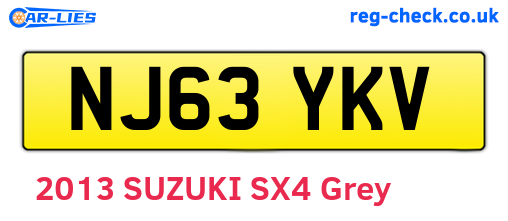NJ63YKV are the vehicle registration plates.