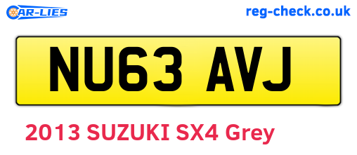 NU63AVJ are the vehicle registration plates.
