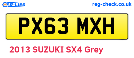 PX63MXH are the vehicle registration plates.