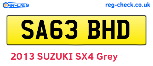 SA63BHD are the vehicle registration plates.