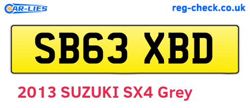 SB63XBD are the vehicle registration plates.