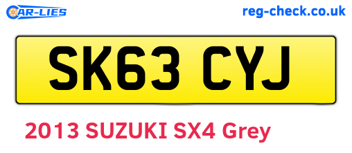 SK63CYJ are the vehicle registration plates.