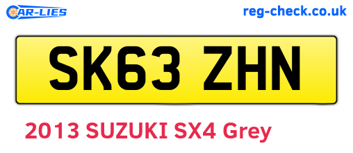 SK63ZHN are the vehicle registration plates.