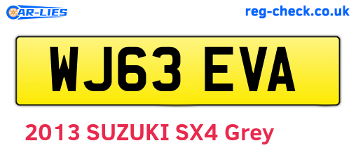 WJ63EVA are the vehicle registration plates.