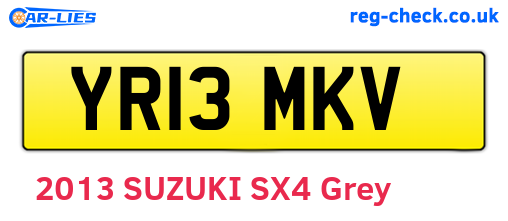 YR13MKV are the vehicle registration plates.