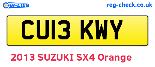 CU13KWY are the vehicle registration plates.