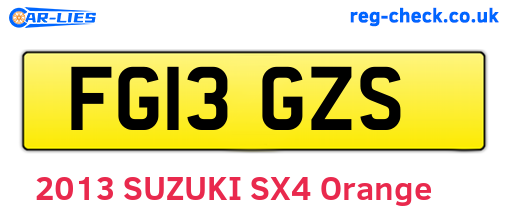 FG13GZS are the vehicle registration plates.