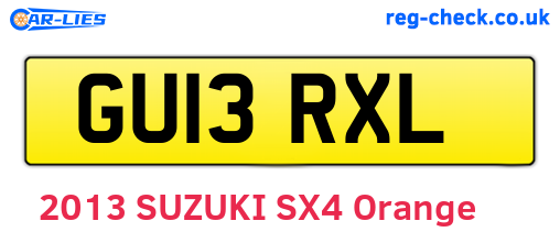 GU13RXL are the vehicle registration plates.