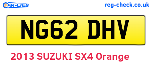 NG62DHV are the vehicle registration plates.
