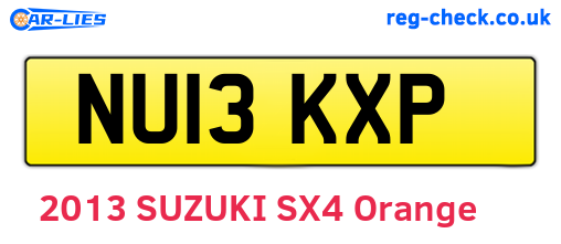NU13KXP are the vehicle registration plates.