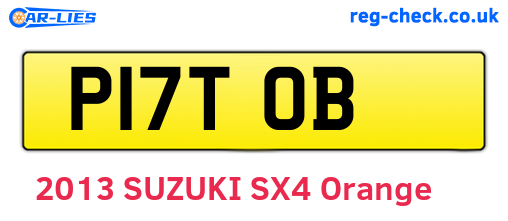 P17TOB are the vehicle registration plates.