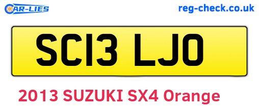 SC13LJO are the vehicle registration plates.