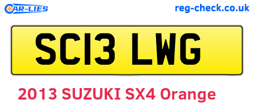 SC13LWG are the vehicle registration plates.