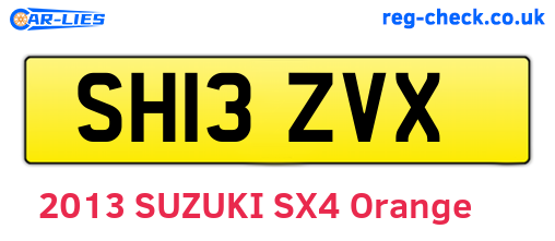 SH13ZVX are the vehicle registration plates.