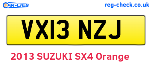 VX13NZJ are the vehicle registration plates.
