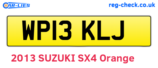 WP13KLJ are the vehicle registration plates.