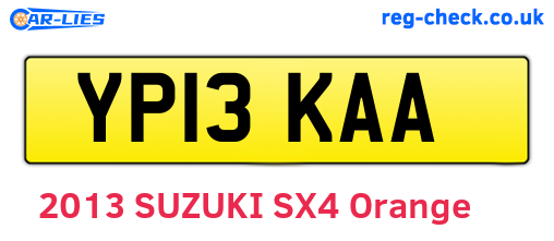 YP13KAA are the vehicle registration plates.