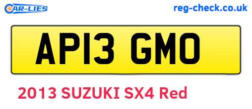 AP13GMO are the vehicle registration plates.