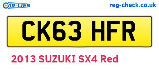 CK63HFR are the vehicle registration plates.