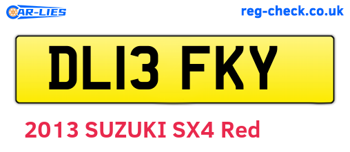 DL13FKY are the vehicle registration plates.
