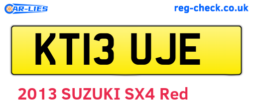 KT13UJE are the vehicle registration plates.