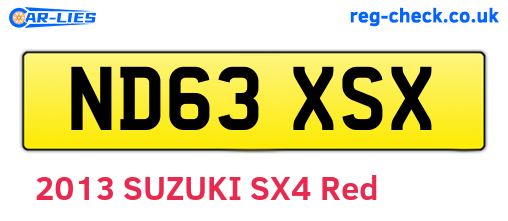 ND63XSX are the vehicle registration plates.