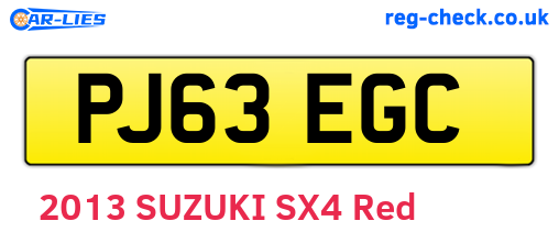 PJ63EGC are the vehicle registration plates.