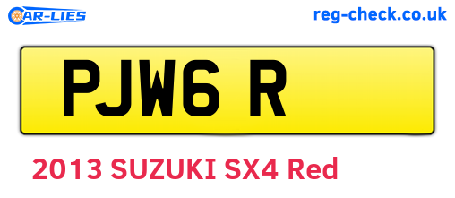 PJW6R are the vehicle registration plates.
