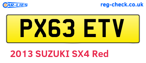 PX63ETV are the vehicle registration plates.
