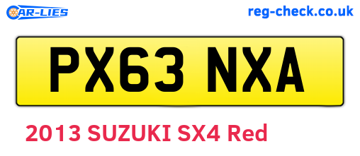 PX63NXA are the vehicle registration plates.