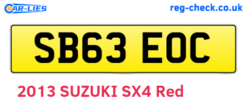SB63EOC are the vehicle registration plates.