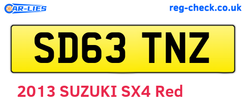 SD63TNZ are the vehicle registration plates.