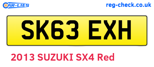 SK63EXH are the vehicle registration plates.