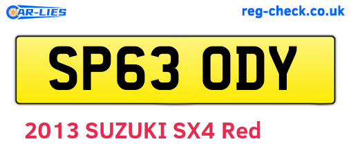 SP63ODY are the vehicle registration plates.