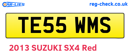 TE55WMS are the vehicle registration plates.