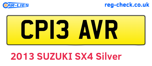 CP13AVR are the vehicle registration plates.