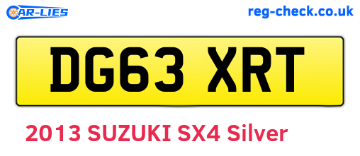 DG63XRT are the vehicle registration plates.