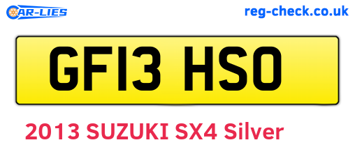 GF13HSO are the vehicle registration plates.