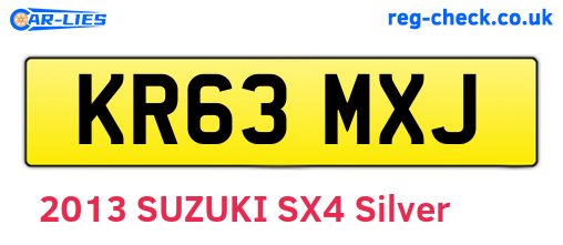 KR63MXJ are the vehicle registration plates.