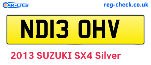 ND13OHV are the vehicle registration plates.