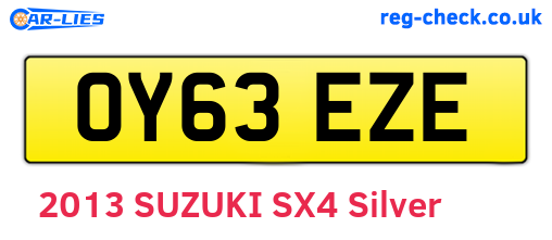OY63EZE are the vehicle registration plates.