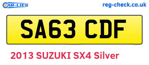 SA63CDF are the vehicle registration plates.
