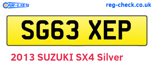 SG63XEP are the vehicle registration plates.