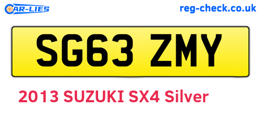 SG63ZMY are the vehicle registration plates.